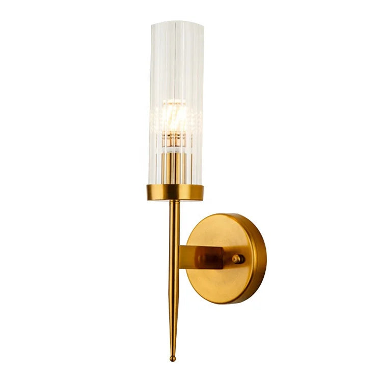 Minimalist gold wall light