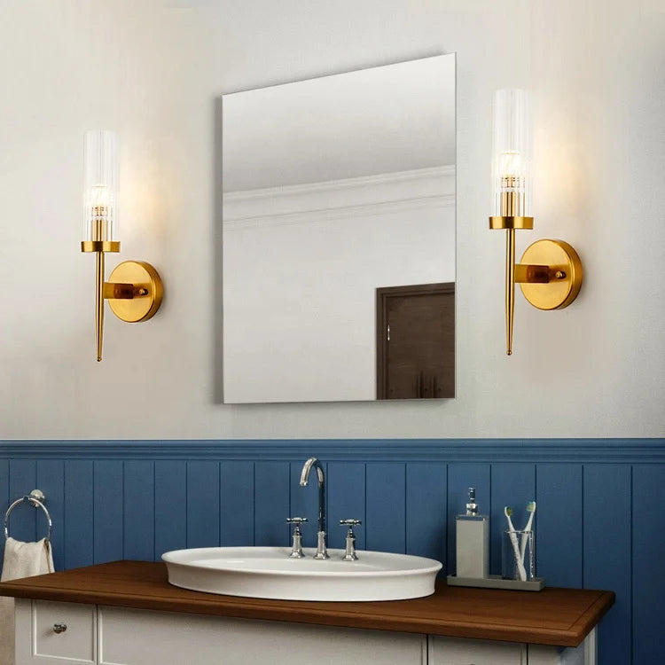 Minimalist gold wall light