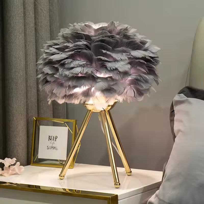 Feather table lamp, modern design