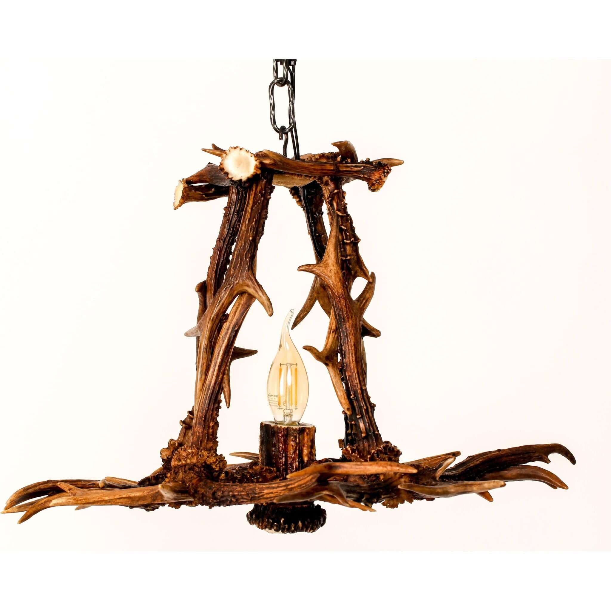 Small antler chandelier for 1 light