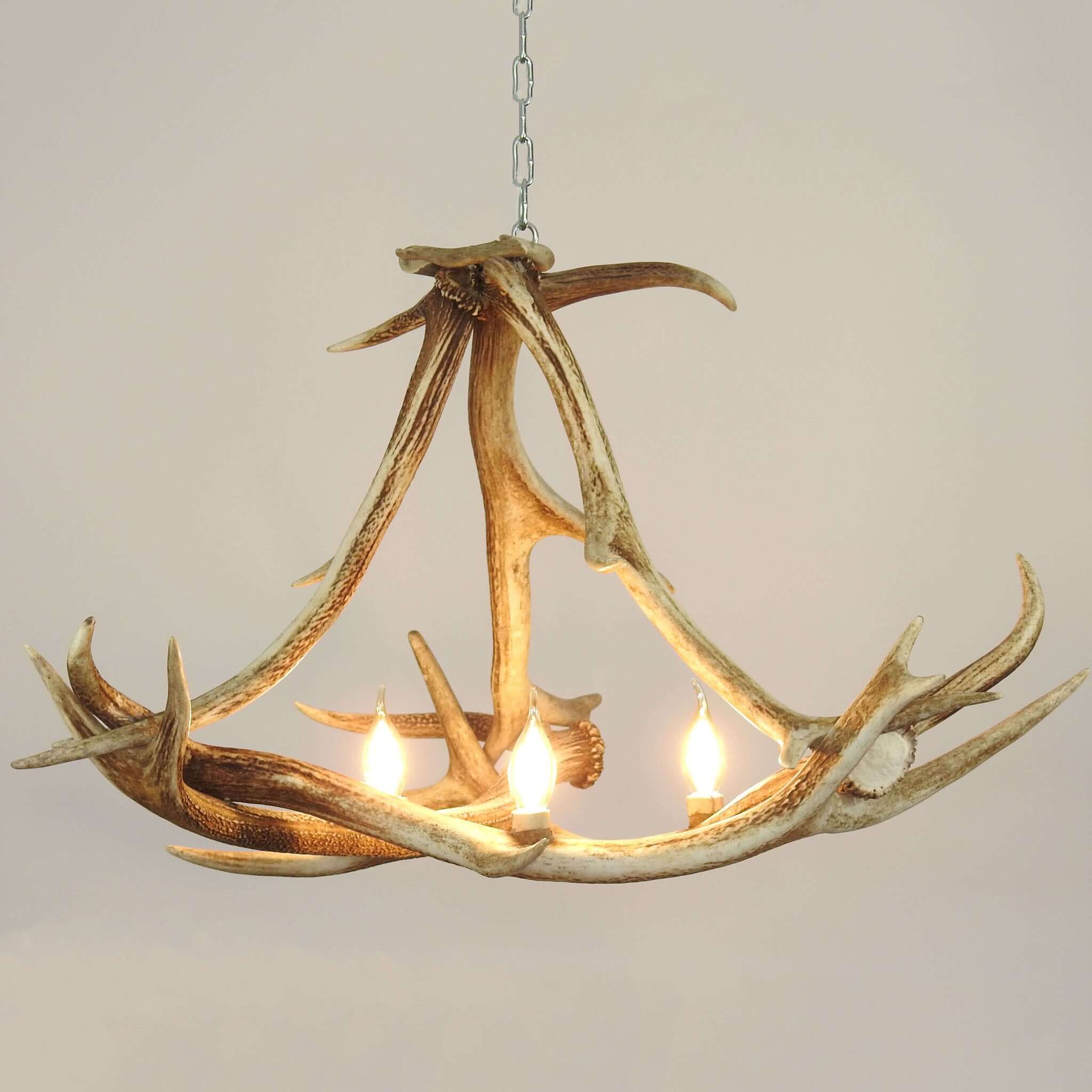 White triangle antler chandelier