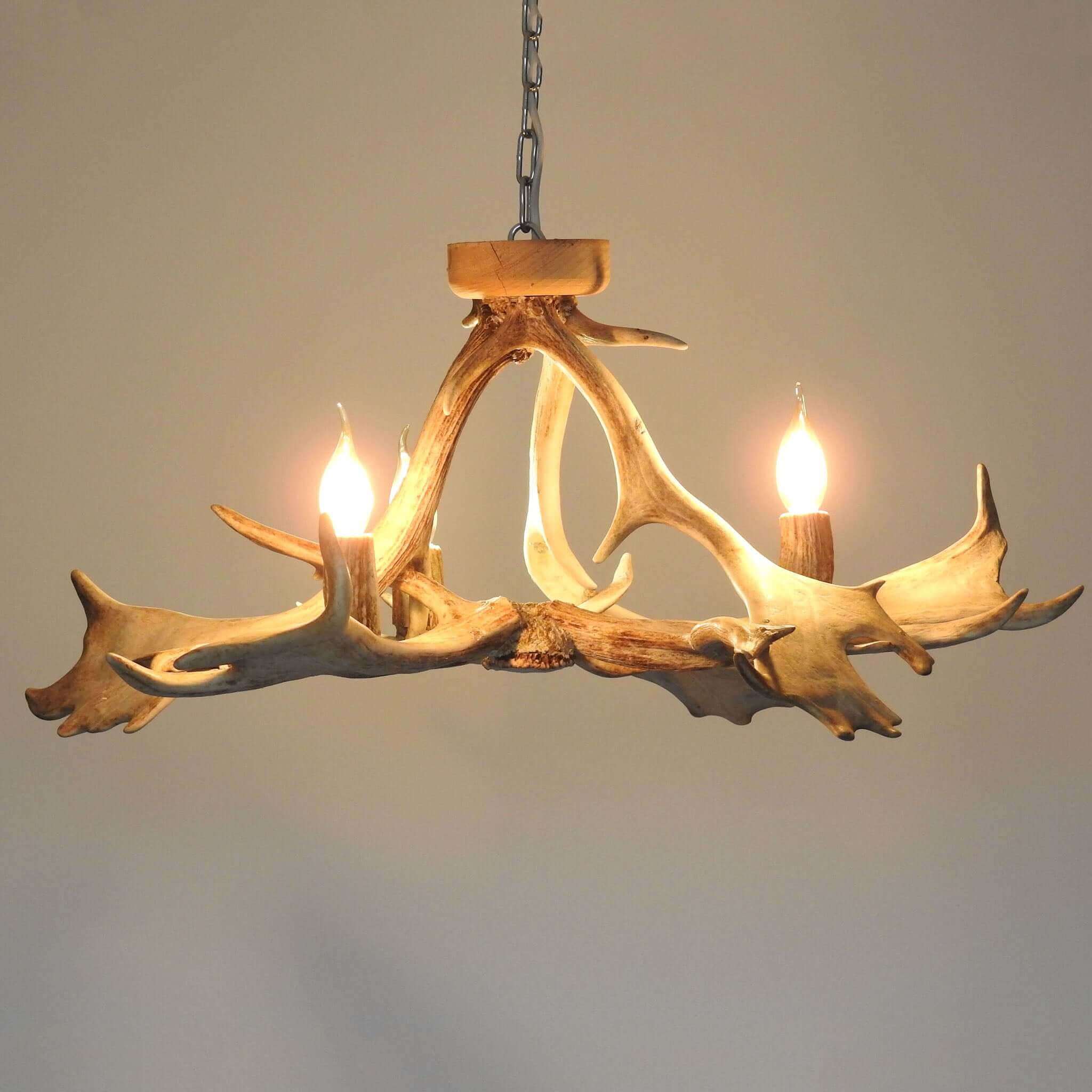 White real low ceiling antler chandelier