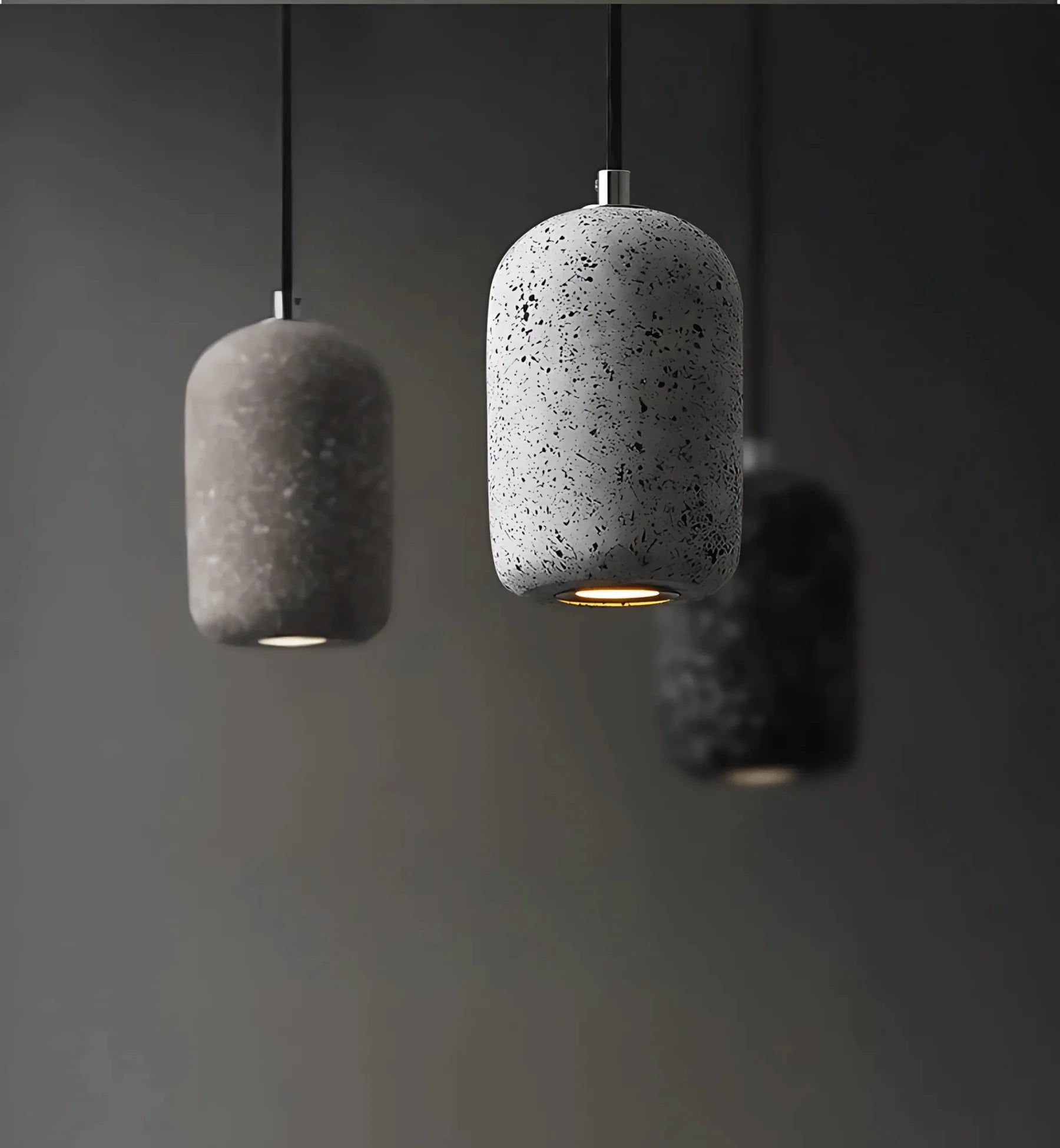Pebble cement pendant light
