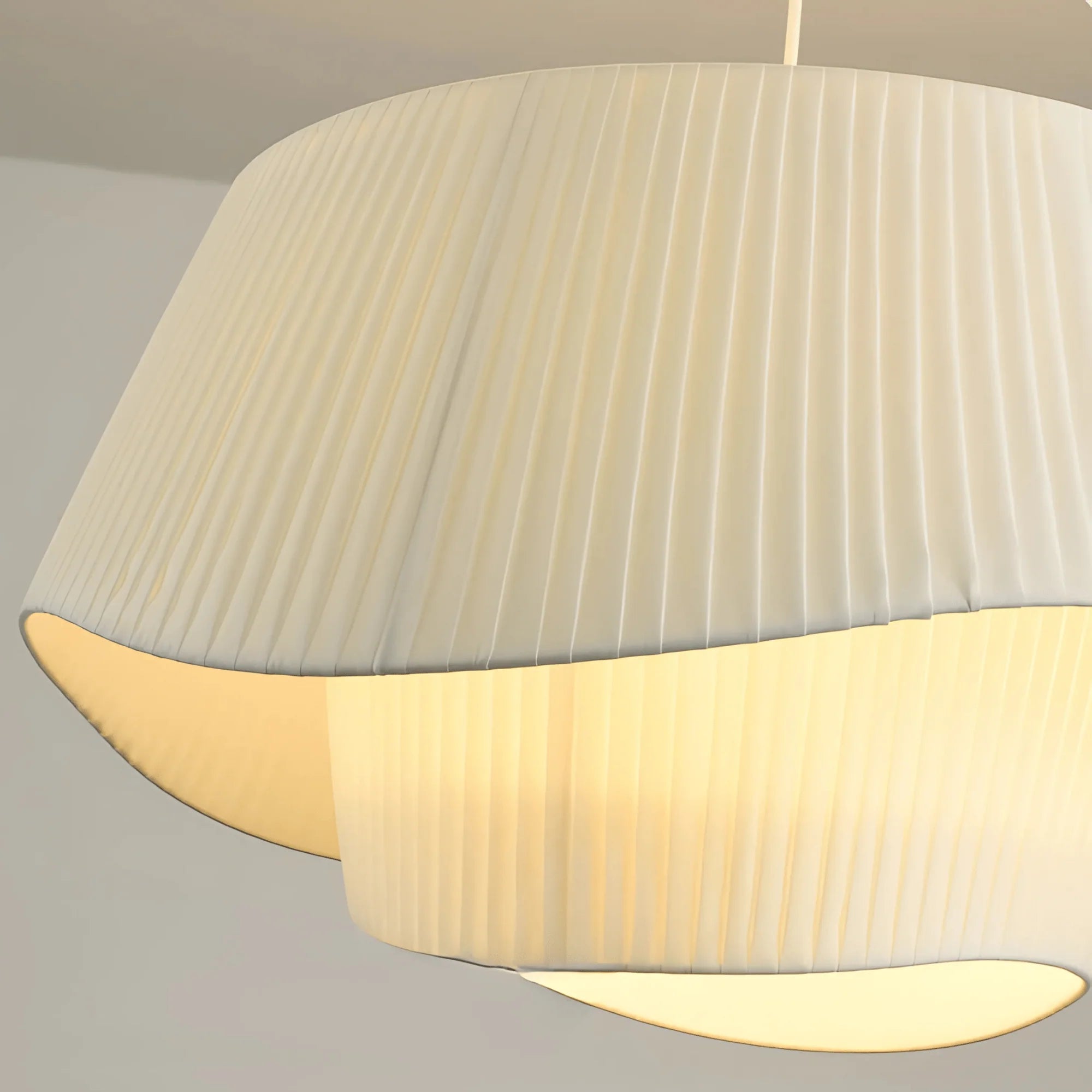 Noosa pleated pendant light, modern sculptural ceiling lamp, dimmable interior lighting