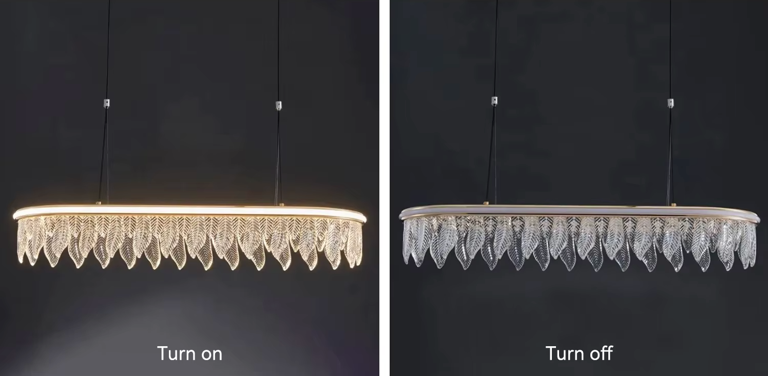 Modern LED crystal chandelier pendant ceiling lamp with gold finish for dining and living room