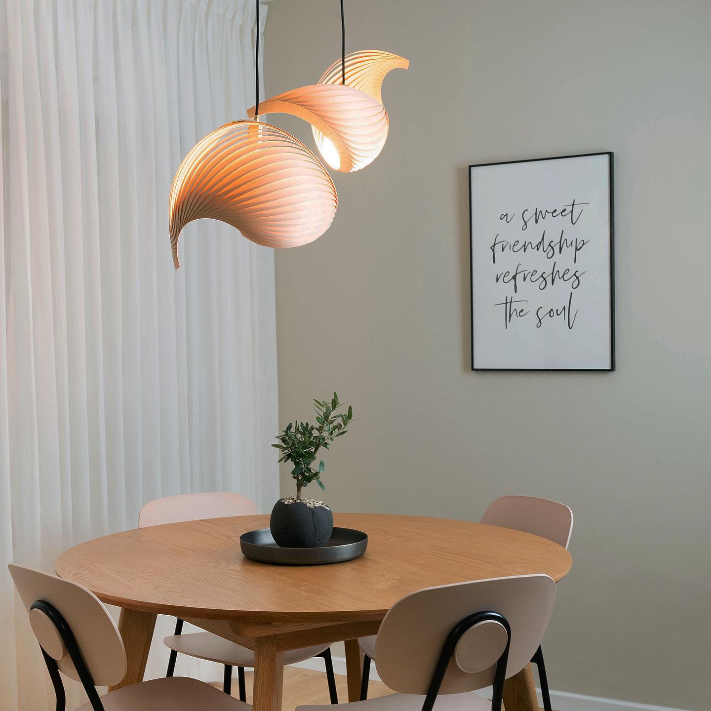 Pendant lamp wing maple