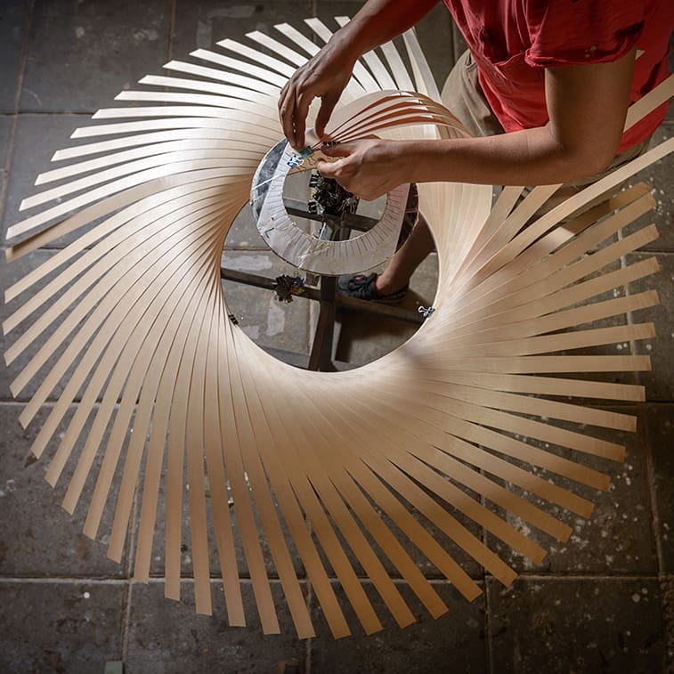 Pendant lamp wind maple