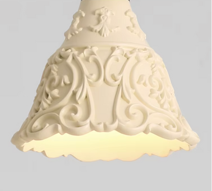 Retro walnut and resin wall lamp with warm LED light for living room and hallway