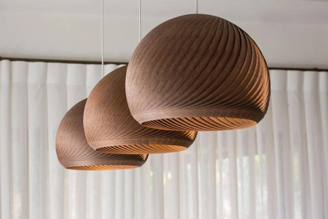 Pendant lamp wind walnut
