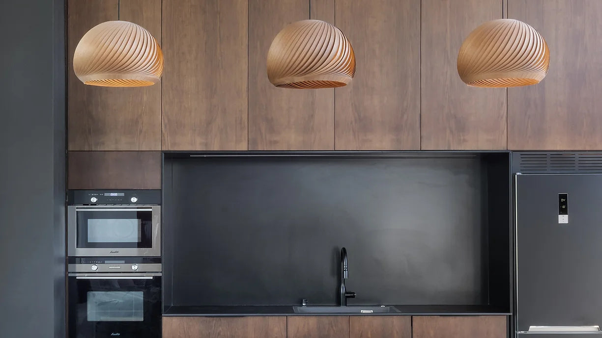 Pendant lamp wind walnut