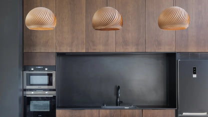 Pendant lamp wind walnut