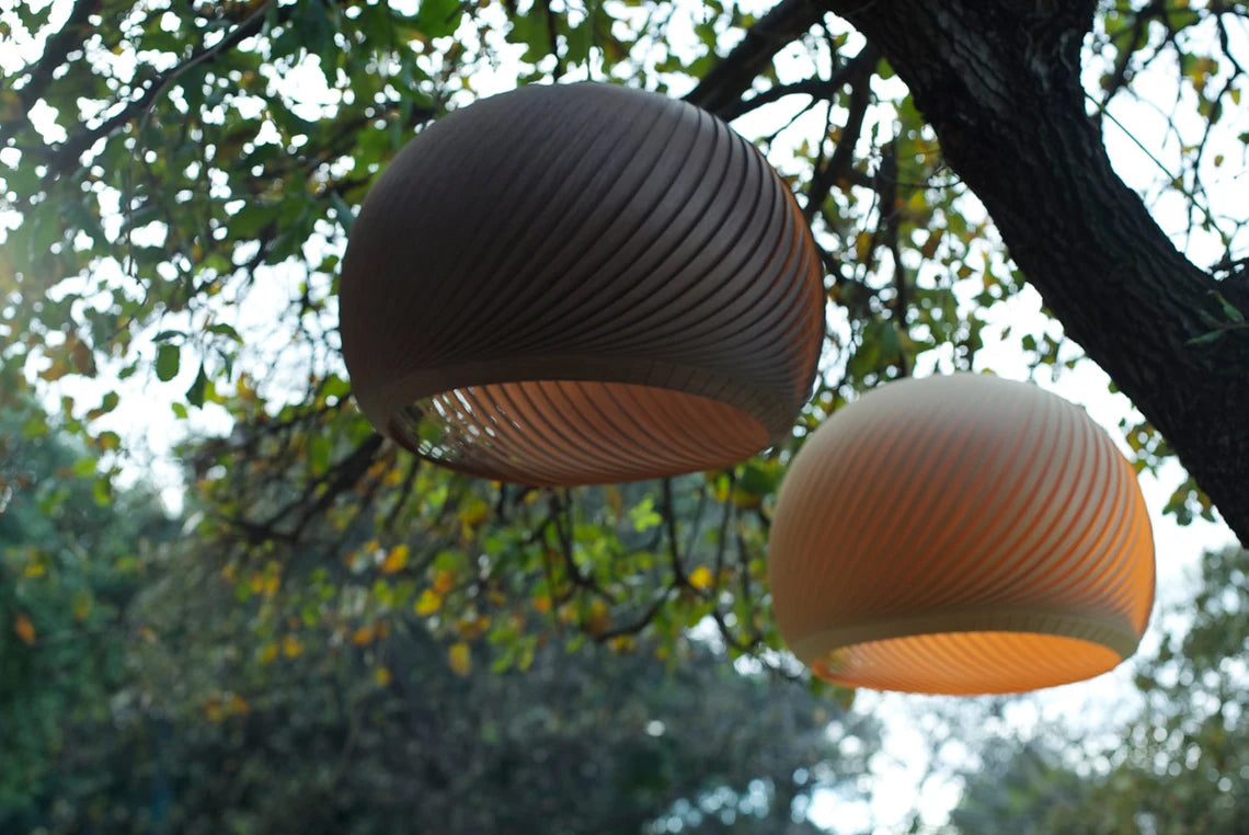 Pendant lamp wind walnut