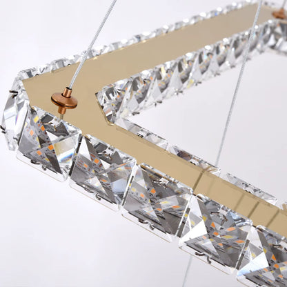 Square crystal LED ceiling light