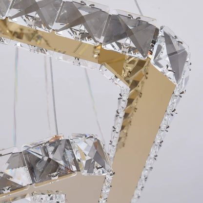 Square crystal LED ceiling light