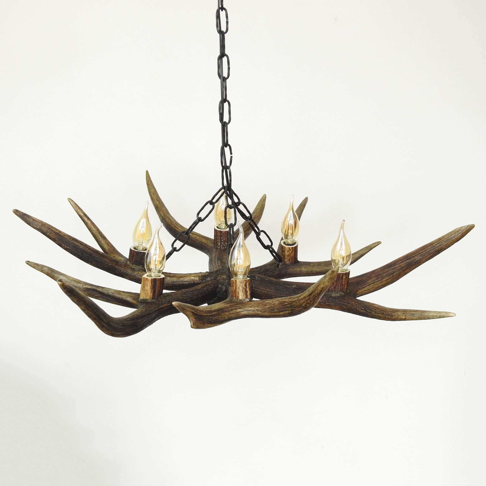 Real 6 lights antler chandelier