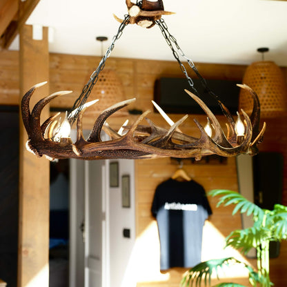 Ellipse antler chandelier