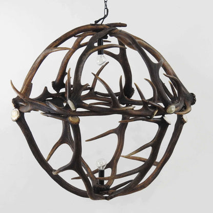Globe antler chandelier