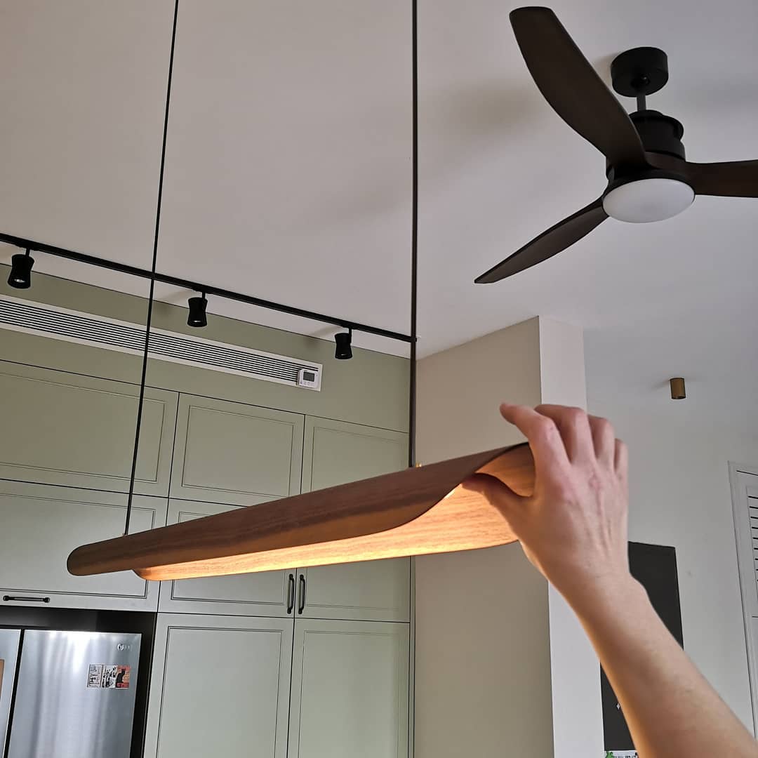 Pendant lamp canoe walnut