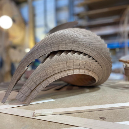 Pendant lamp wing walnut