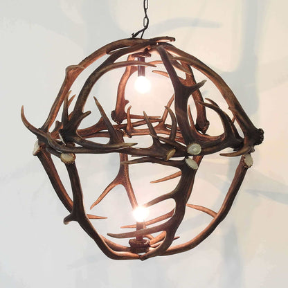 Globe antler chandelier