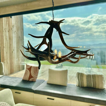 Modern deer antler triangle chandelier