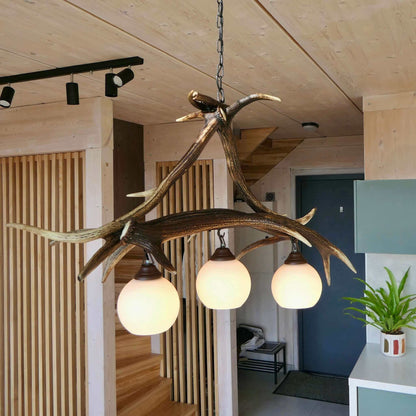 Real long antler table pendant lamp