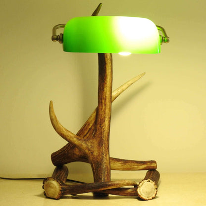 Real deer antler desk lamp