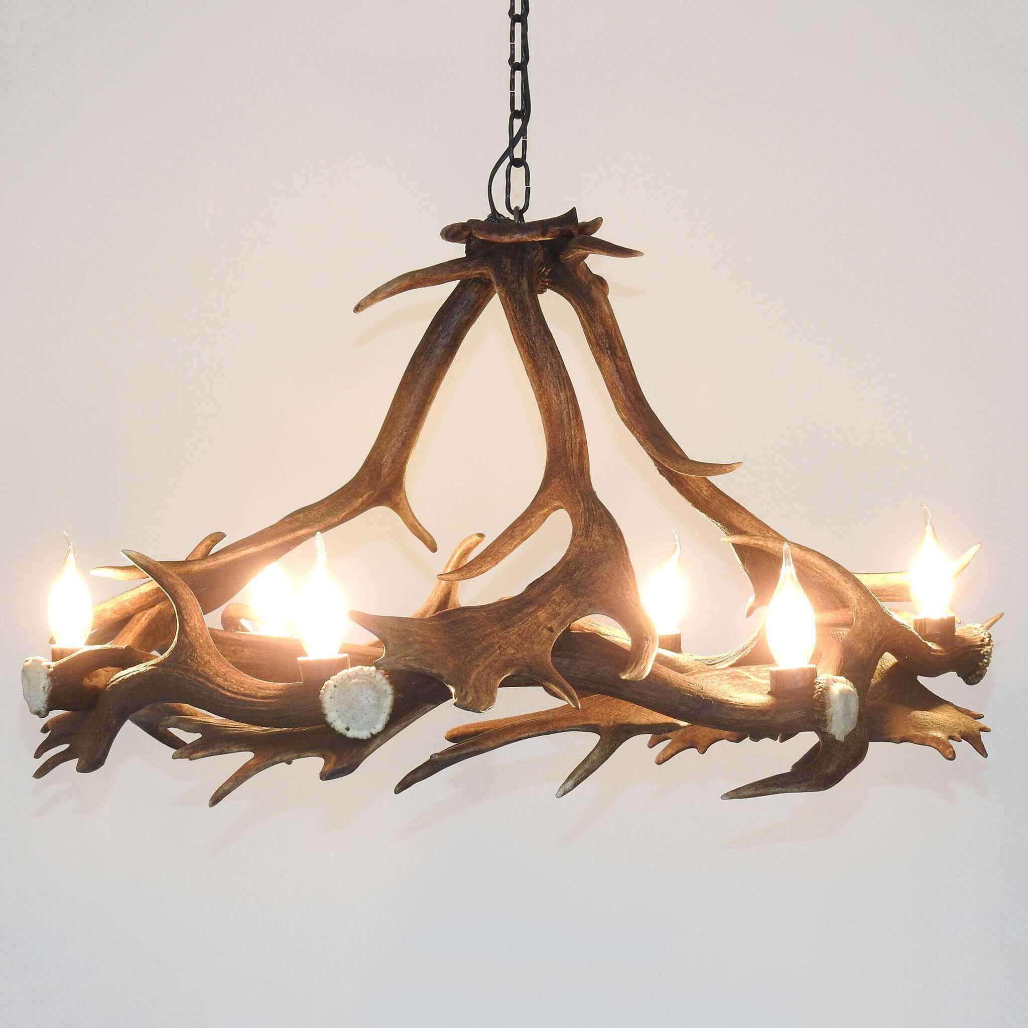 Real rustic antler chandelier with antler sockets