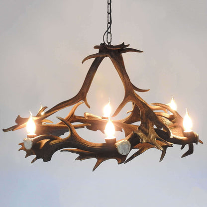 Real rustic antler chandelier with antler sockets
