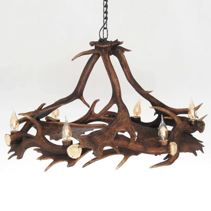 Real rustic antler chandelier with antler sockets