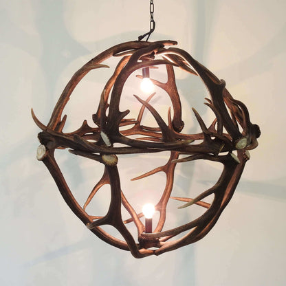 Globe antler chandelier