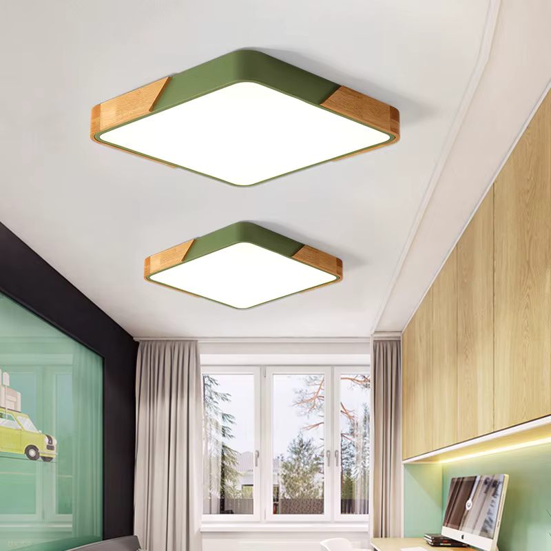 Wooden acrylic ceiling light with changeable light modes