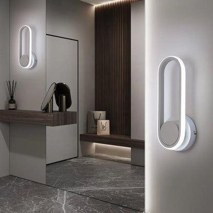 Oval LED wall light