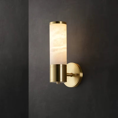 Sage brass and stone wall light