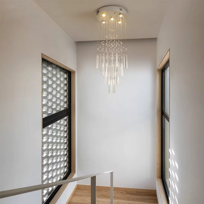 Crystal linear staircase chandelier for lobby