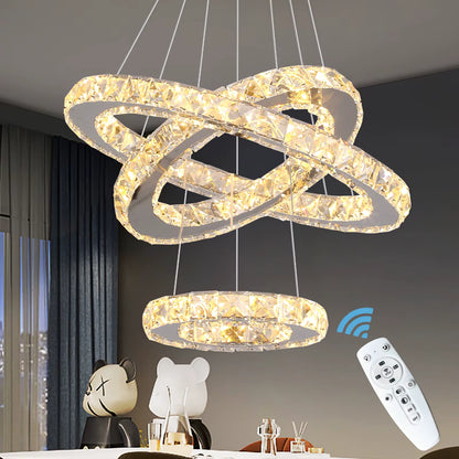 Crystal spiral pendant light