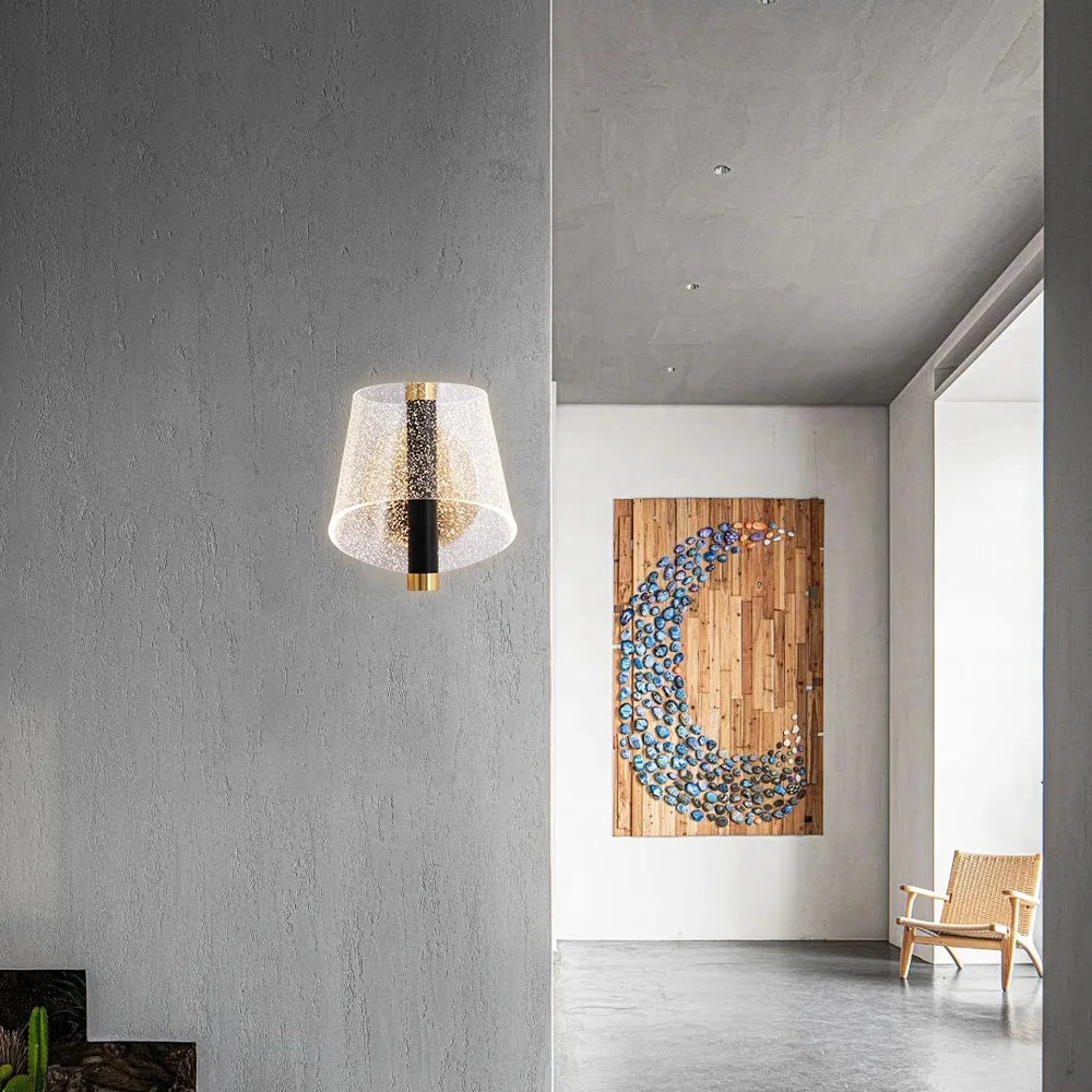 Golden bedroom wall light