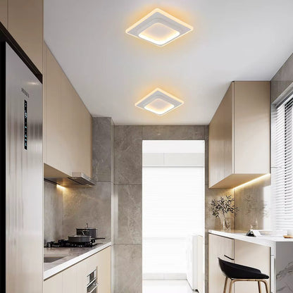 Square minimal ceiling light