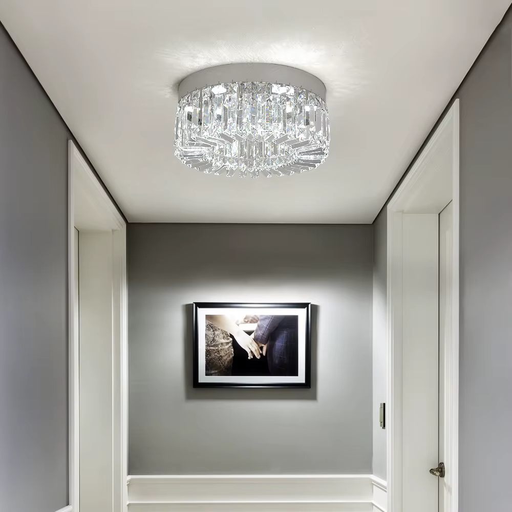 Round crystal ceiling light