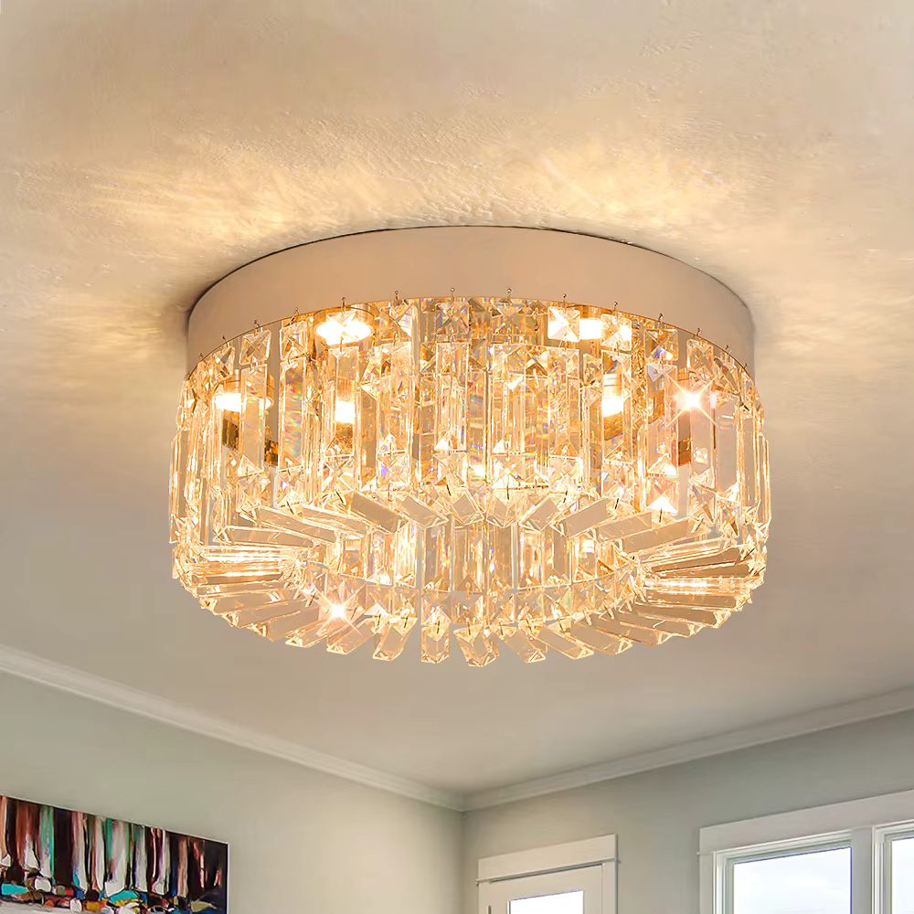 Round crystal ceiling light