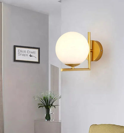 Globe glass wall light