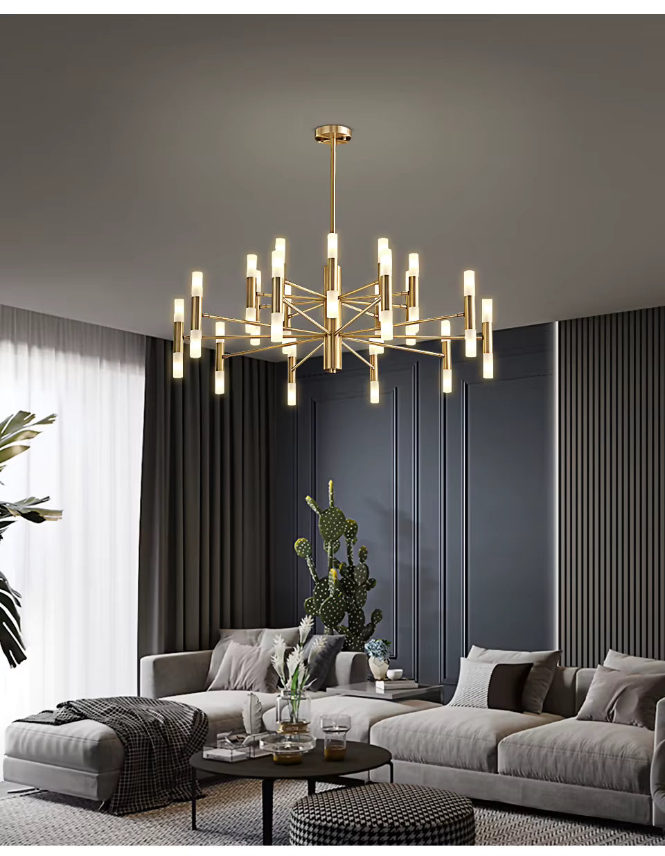 Scandinavian modern LED chandelier for living room