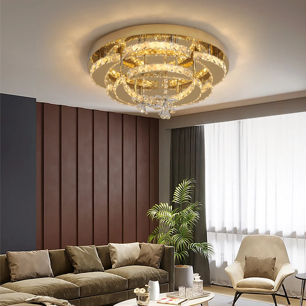 Royal ring ceiling light – LED chandelier with remote control