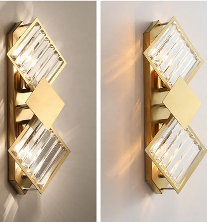 Double crystal wall light