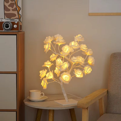 Warm led table lamp, modern design, cozy home decor