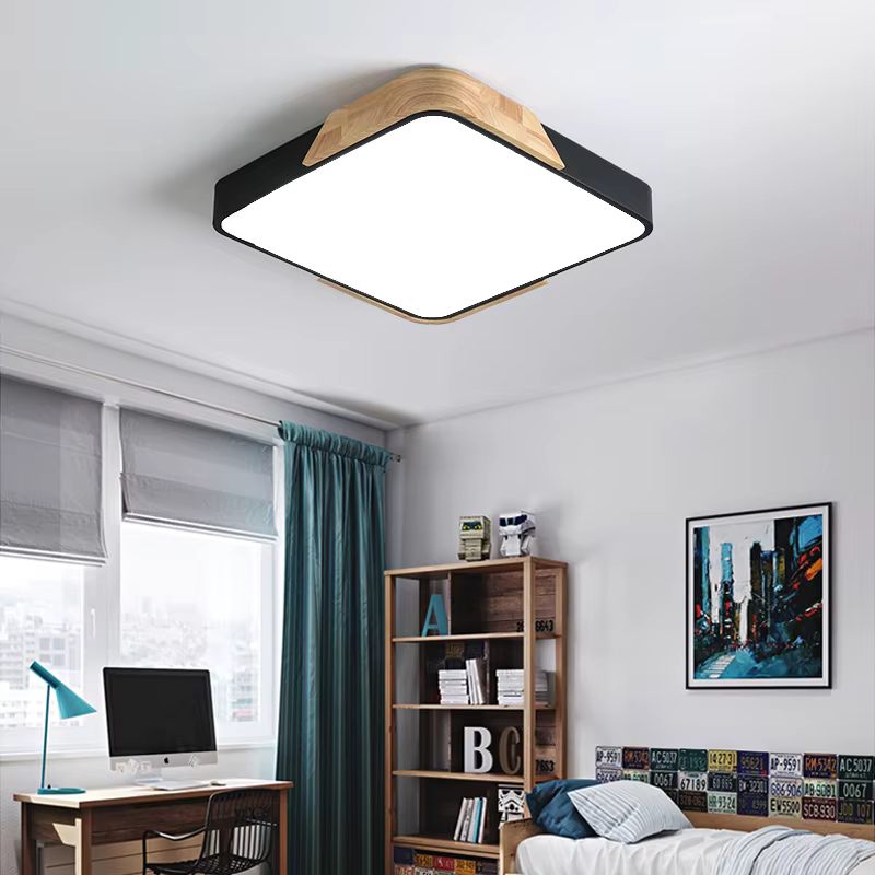 Wooden acrylic ceiling light with changeable light modes
