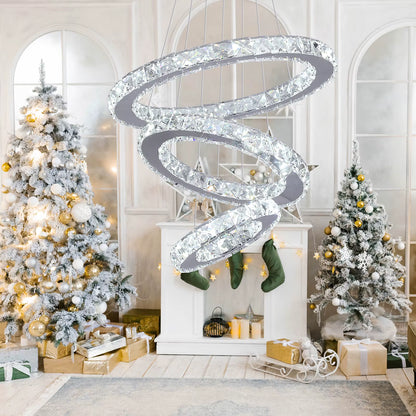 Crystal spiral pendant light