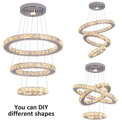 Crystal spiral pendant light
