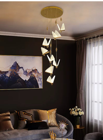 Butterfly design staircase pendant light