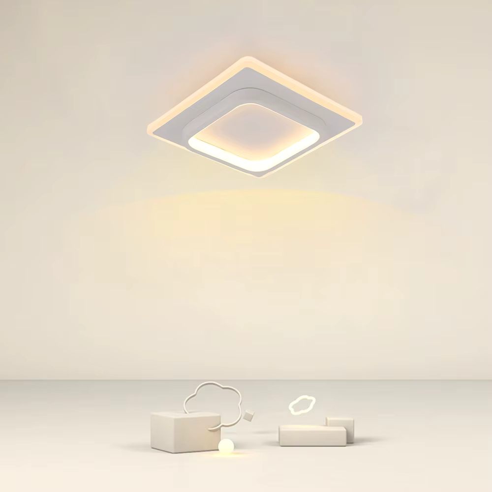 Square minimal ceiling light
